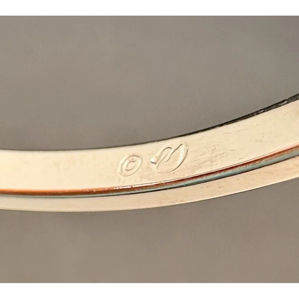 Vintage Swarovski Swan Signed Silver Tone Crystal Bracelet Bangle Dainty Minimal